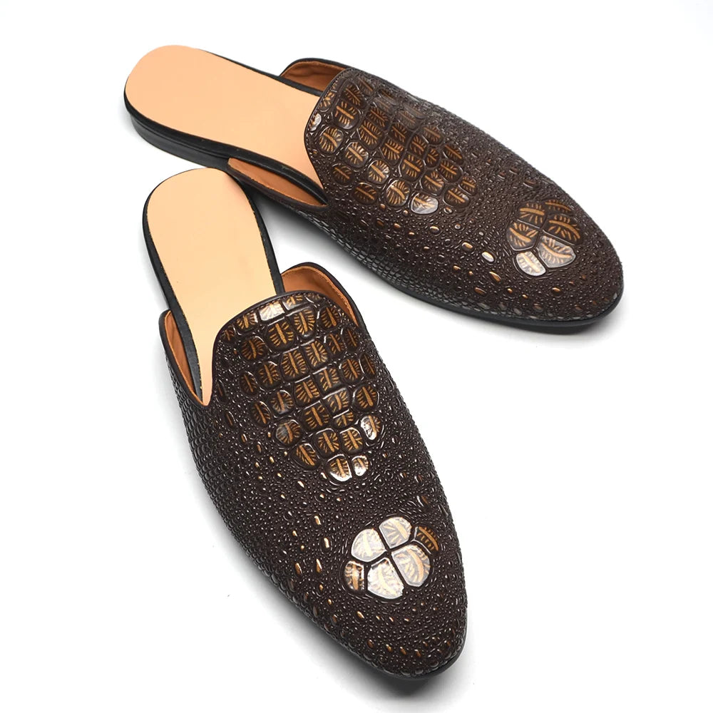 Men’s Crocodile Leather Mules