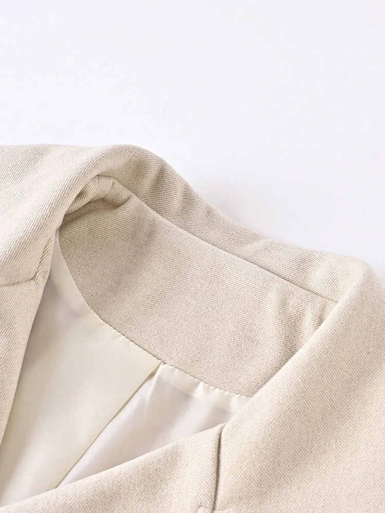 Elegant Woolen Belted Bomber Winter Coat