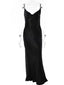 Midnight Satin Lace-Up Gown