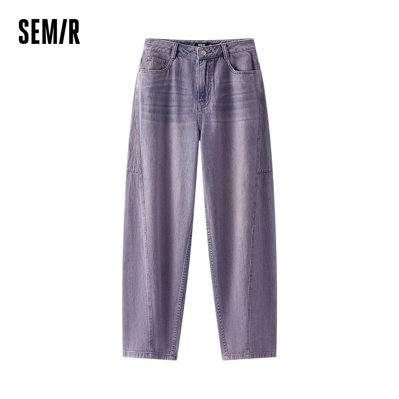 Women Vintage Cotton Wide Leg Jeans
