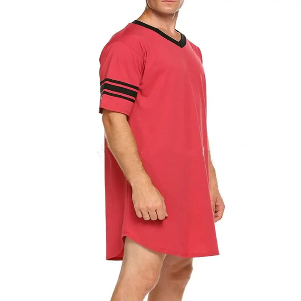 Men’s Contrast Sleep Shirt Robe