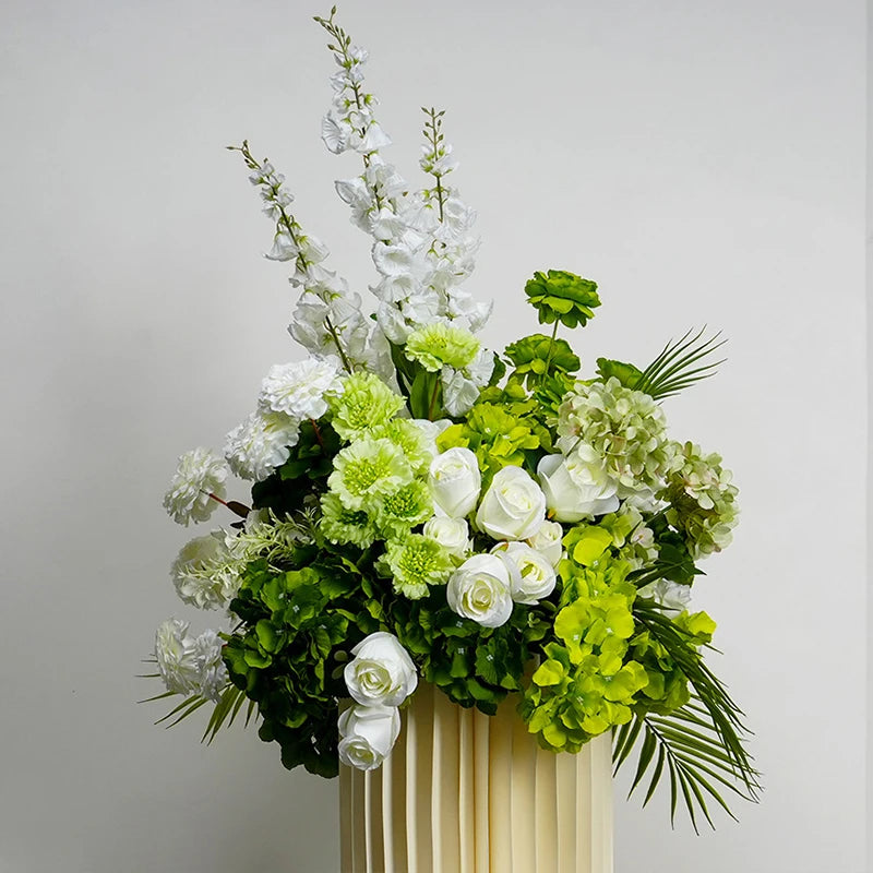 White Green Floral Arrangement Decor