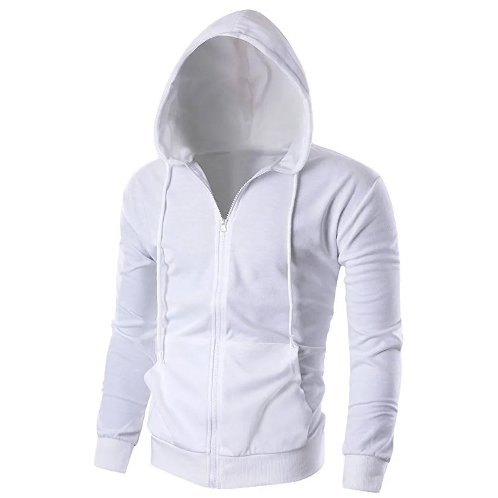 Men's Solid Color Hoodie Jacket