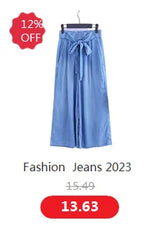 Women Vintage Wide Leg High Waist Jeans