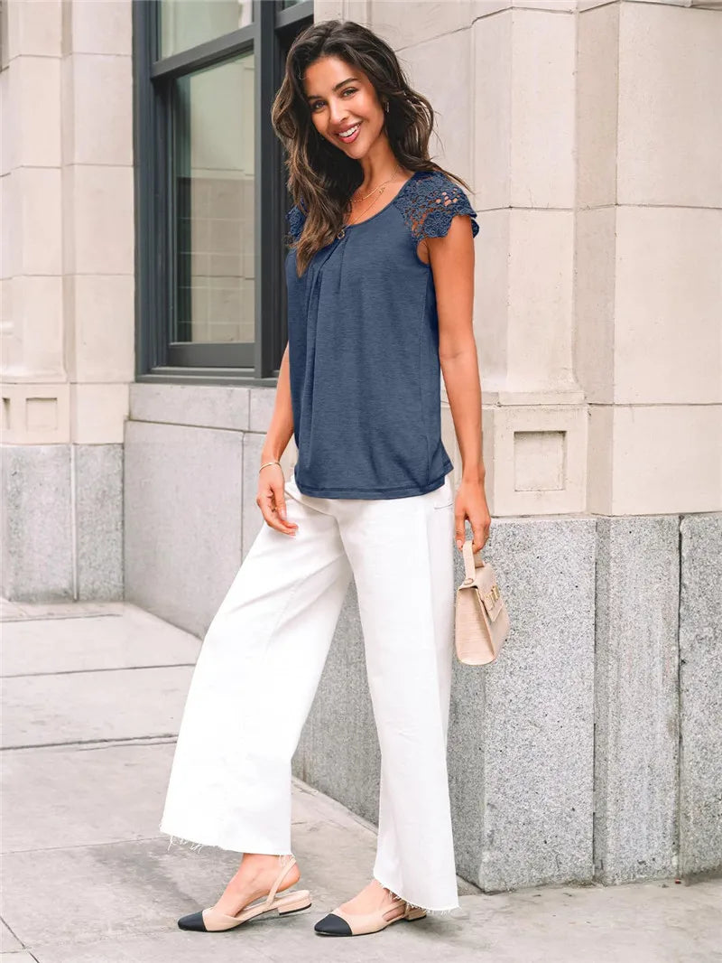 Bella Lace Oversized White Blouse