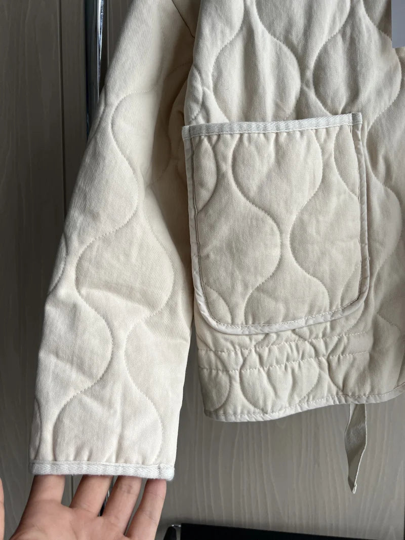 Vintage Quilted High Collar Women's Jacket
