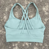 Women Cross Strap Sports Bra with Pads