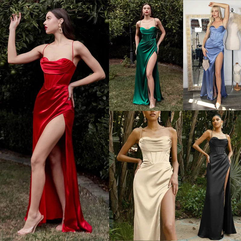Scarlet Satin Corset Dress