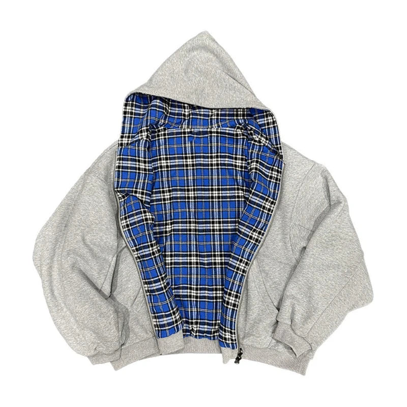 Unisex American Retro Zip Hoodie