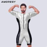 Women Satin Glossy Bodysuit Jumpsuit