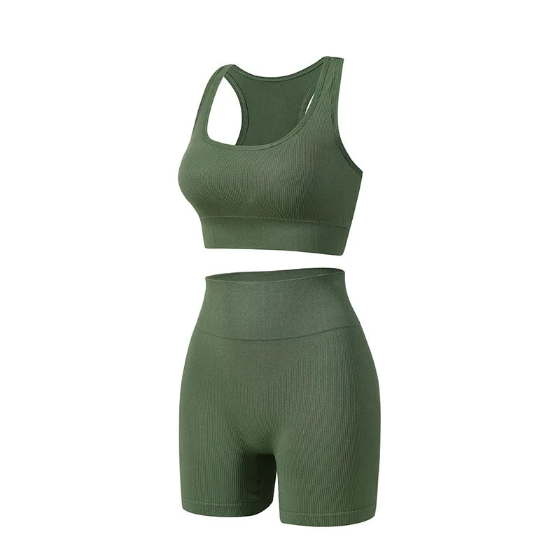 Women Seamless Yoga Bra Set