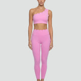 Blush One-Shoulder Yoga Set