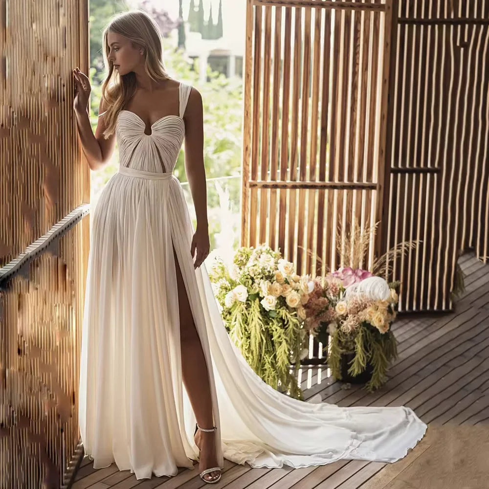Women's Chiffon Boho Wedding Dress