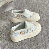 Women Canvas Shoes Thick Sole White Sneakers