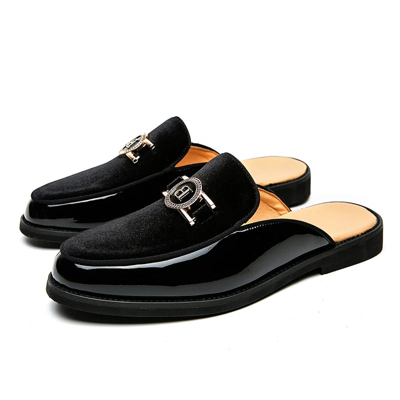 Men’s Black Leather Mules