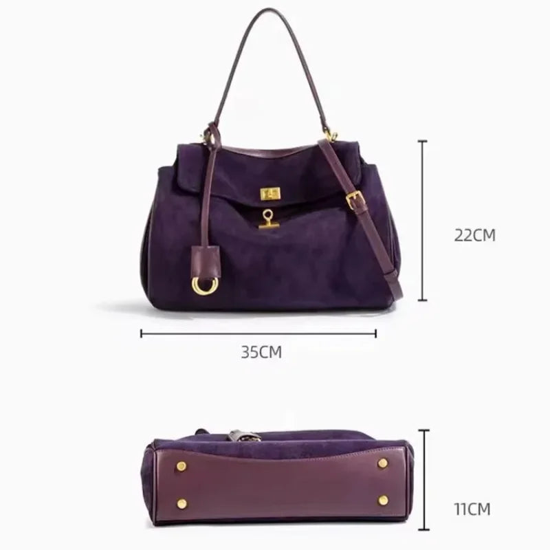 Frosted Leather Shoulder Bag