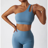 Women Oblique Shoulder Sports Bra