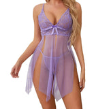 Purple Lace Babydoll Set
