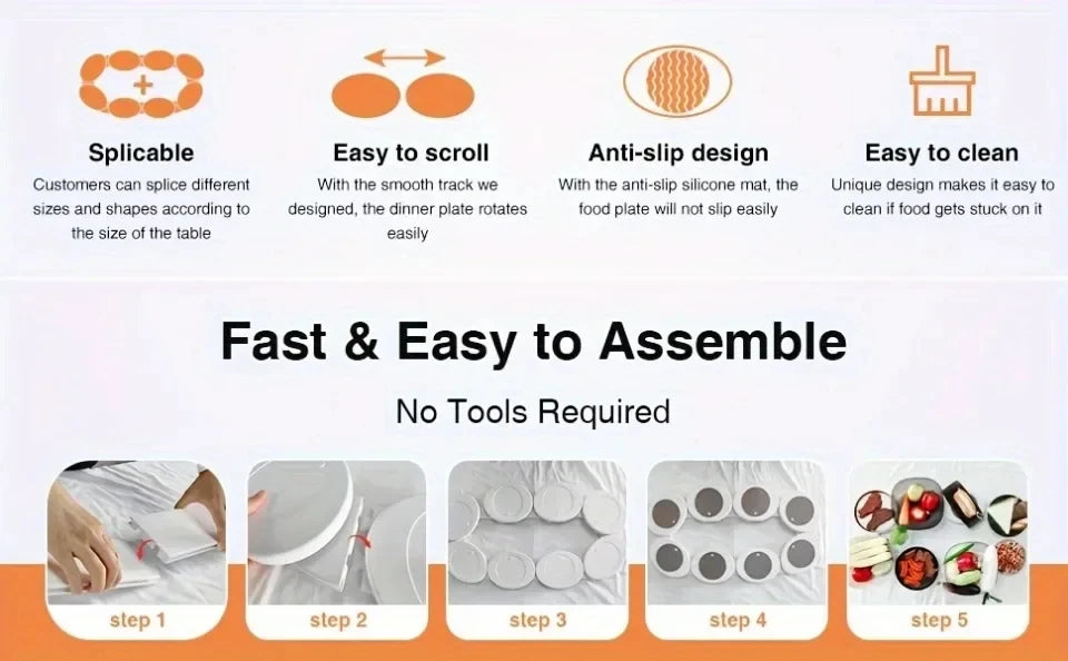 Rotating Dining Food Tray