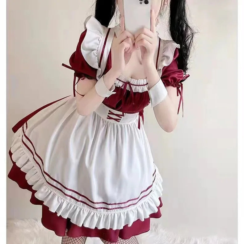 Black White Lolita Maid Costume