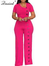 ElanWide™ – Short Sleeve Wide Leg Jumpsuit (Elegant, Flowy & Polished)