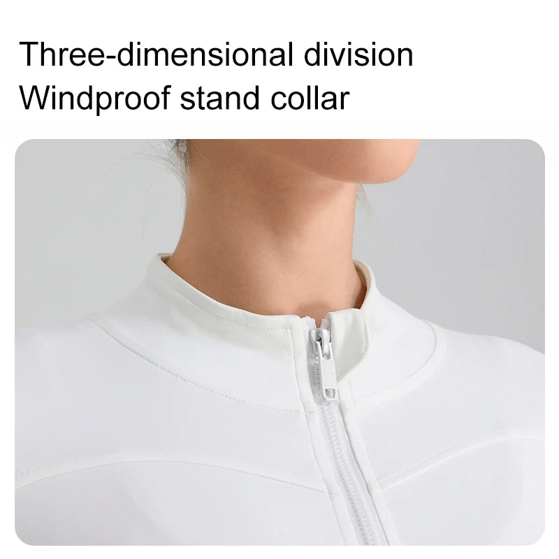 Women Slim Fit Zipper Yoga Jacket