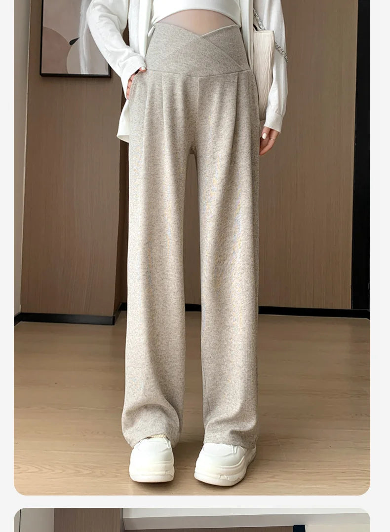 Wide-Leg Low-Waist Maternity Pants