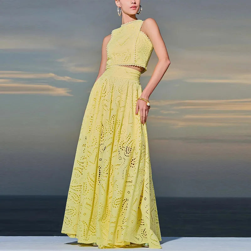Women's Sleeveless Skirt Set