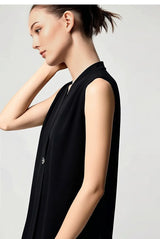 Amii Sleeveless Chiffon Office Blouse