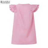 Women Striped Sleeveless V-Neck Top