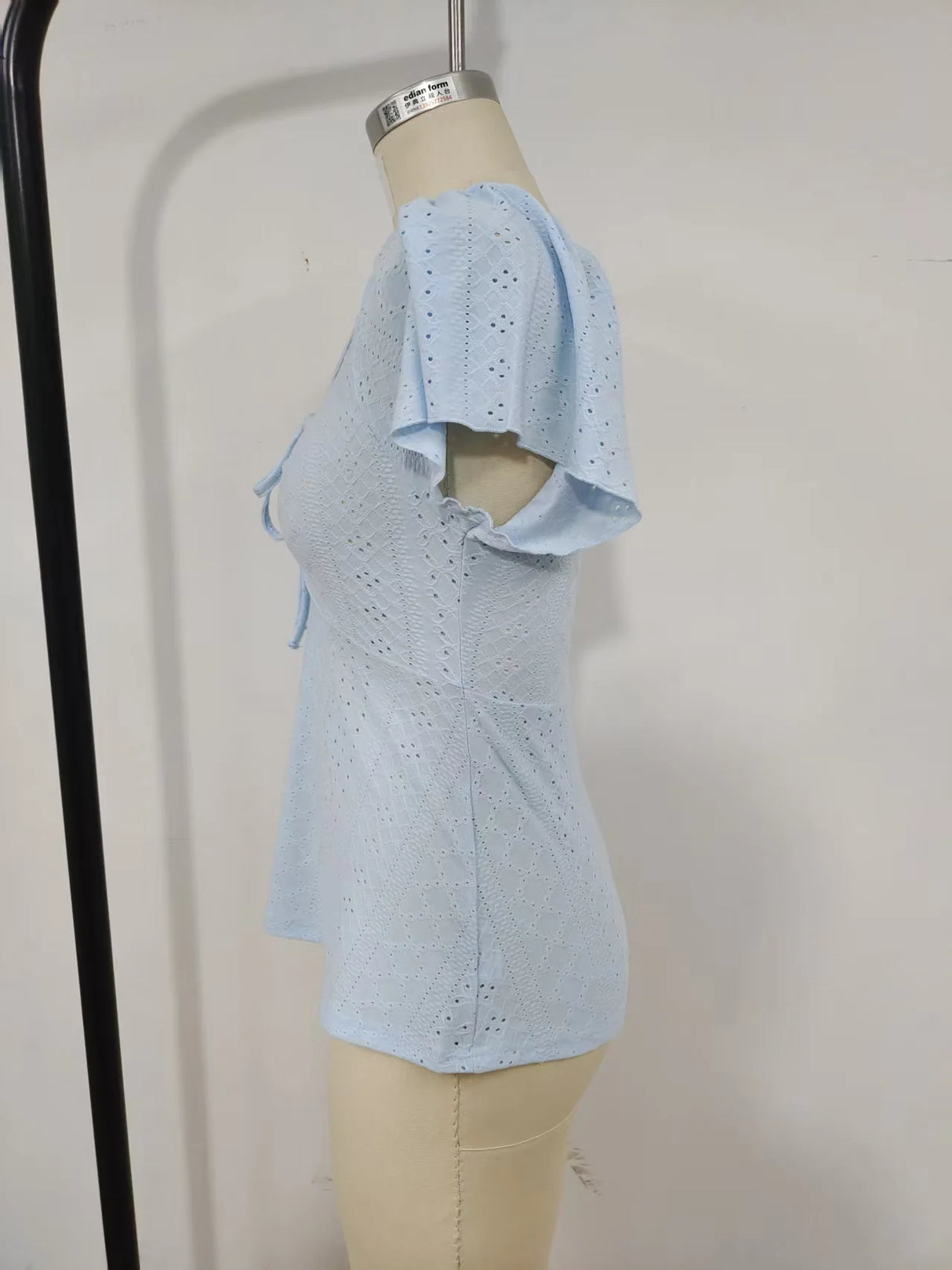 Luna Lace-Up V-Neck Blouse