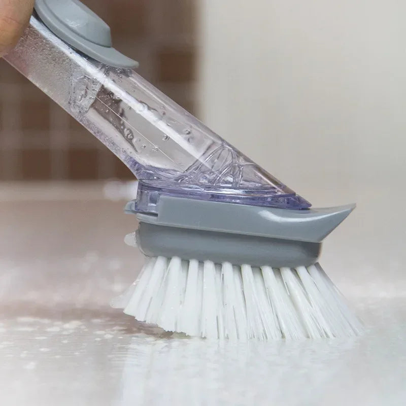 2-in-1 Kitchen Cleaning Brush with Sponge Dispenser