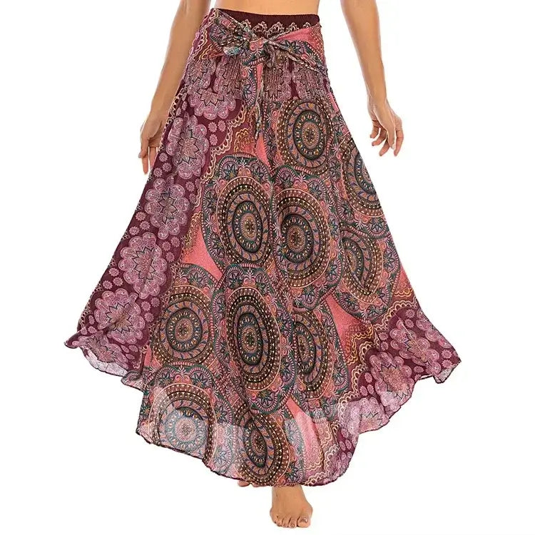 Women Vintage Plaid Button Midi Skirt