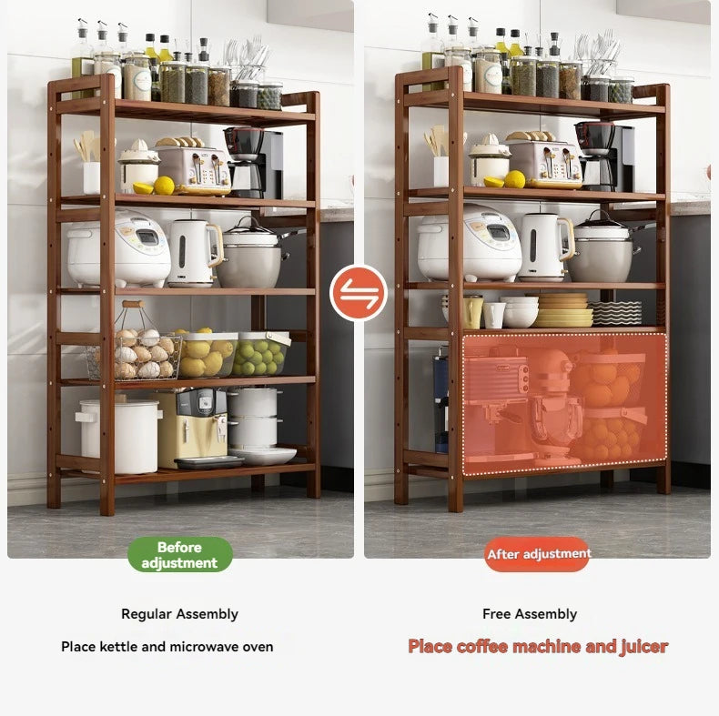 Multi-Layer Floor Standing Kitchen Shelf