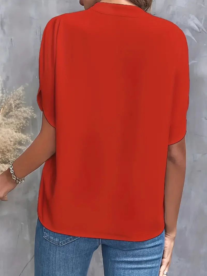 Sophia V-Neck Office Blouse