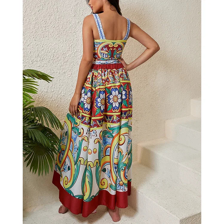 Vintage Print One Piece