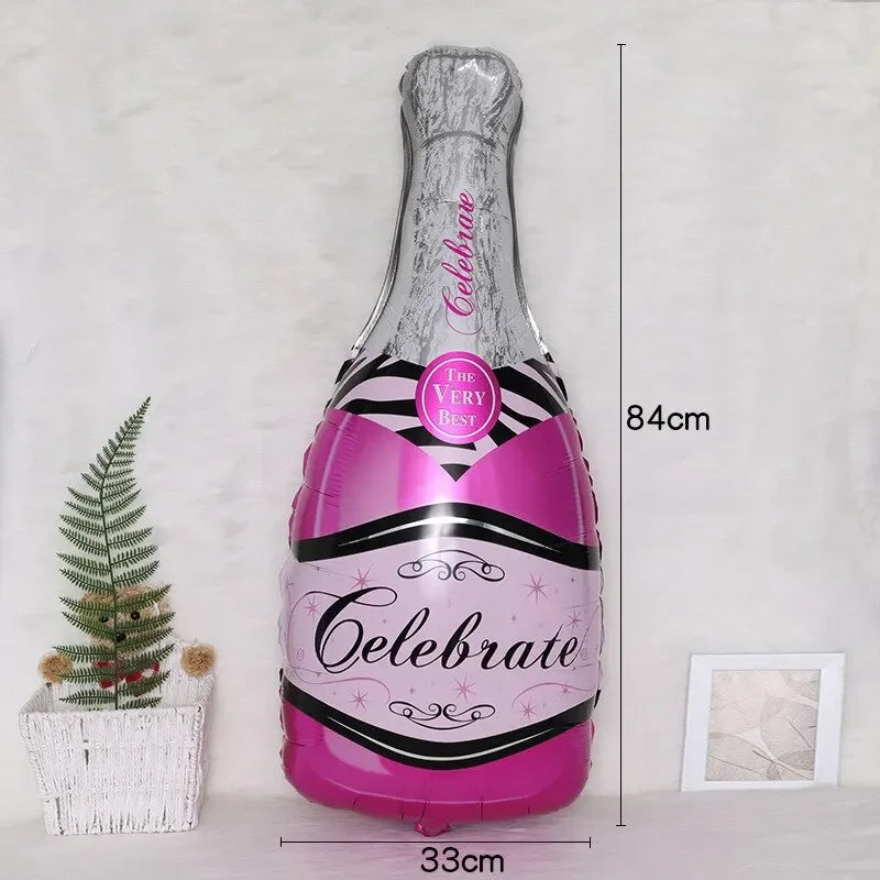 Champagne Bottle & Glass Balloon Set