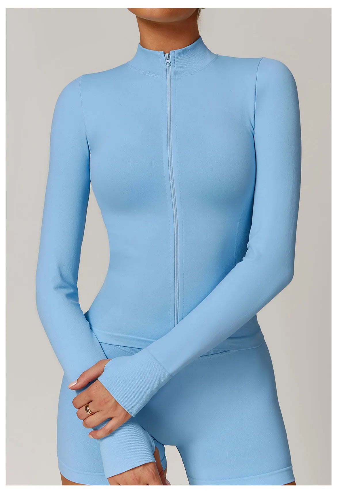 Seamless Women's Long Sleeve Yoga Jacket – Windproof Running Sports Top