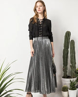 Women Gold Swing Maxi Skirt