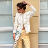 Lace Bloom Embroidered Puff Sleeve Blouse
