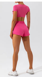 Women Crop Fit Yoga Tee