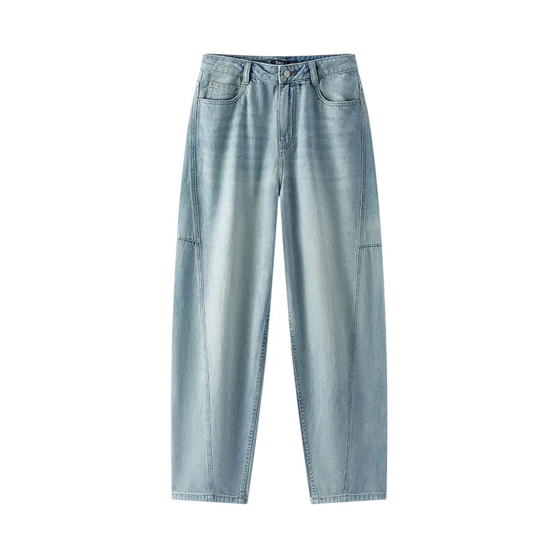 Women Vintage Cotton Wide Leg Jeans