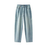 Women Vintage Cotton Wide Leg Jeans
