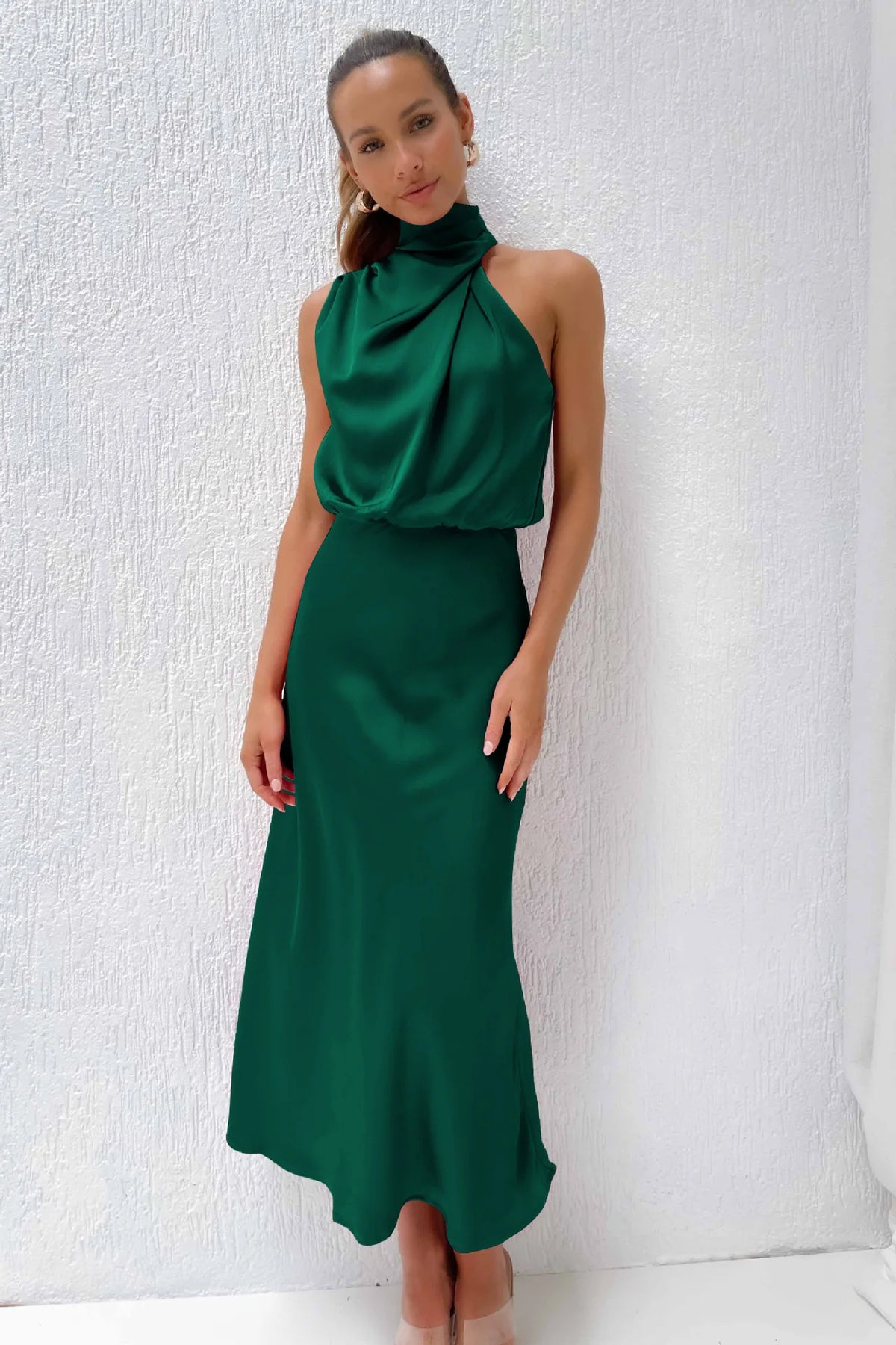 Women's Silk Satin Evening Dress