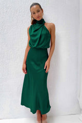 Women's Silk Satin Evening Dress