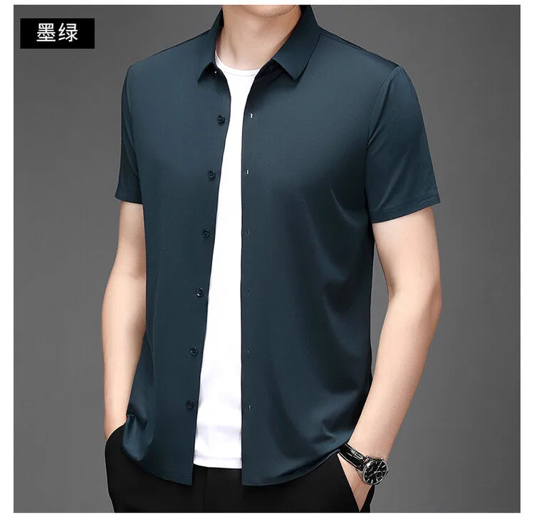 Men Stretch Short Sleeve Shirt