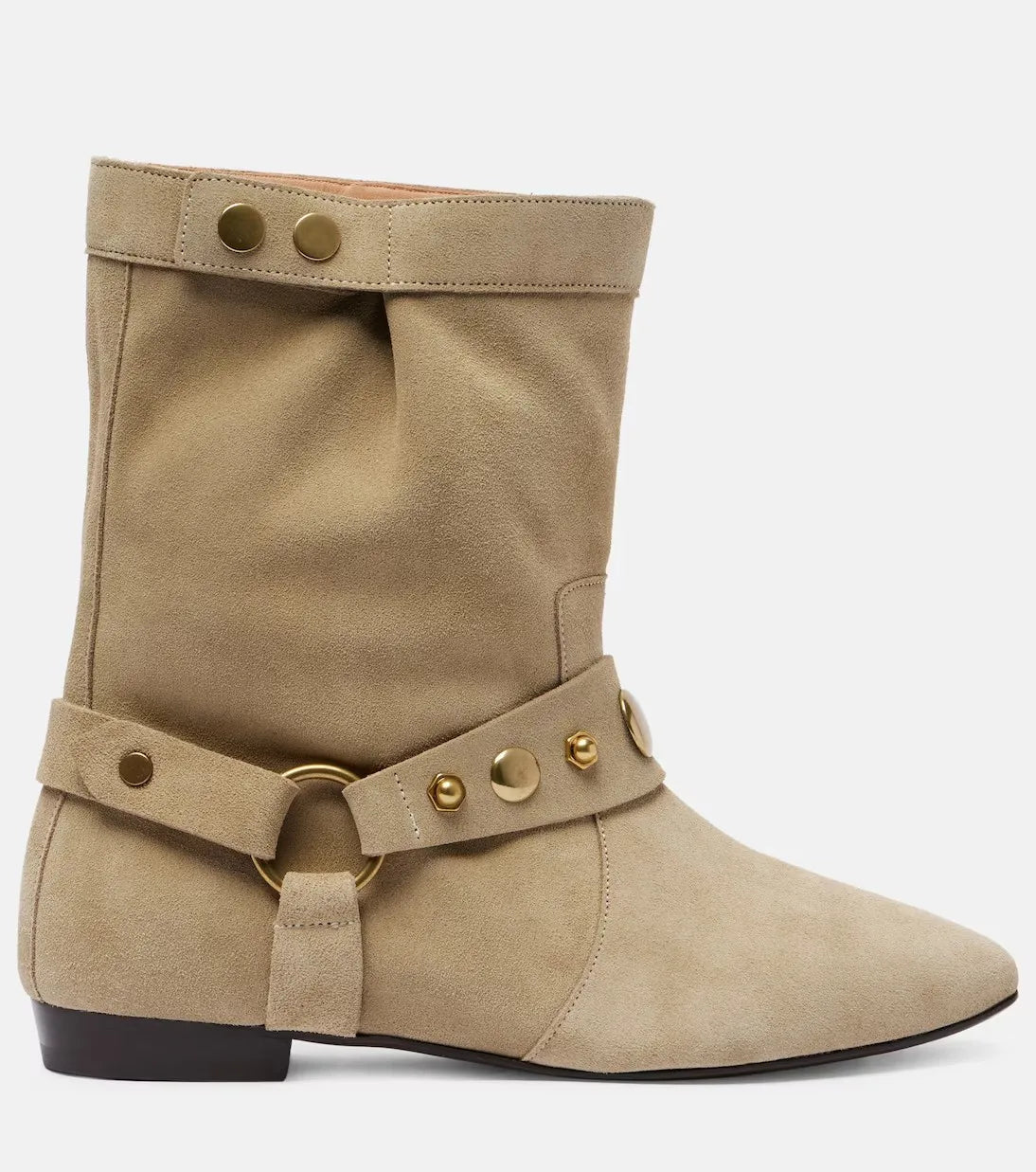 Women Rivet Embellished Ankle Boots – Casual Pointed Toe Suede