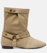 Women Rivet Embellished Ankle Boots – Casual Pointed Toe Suede