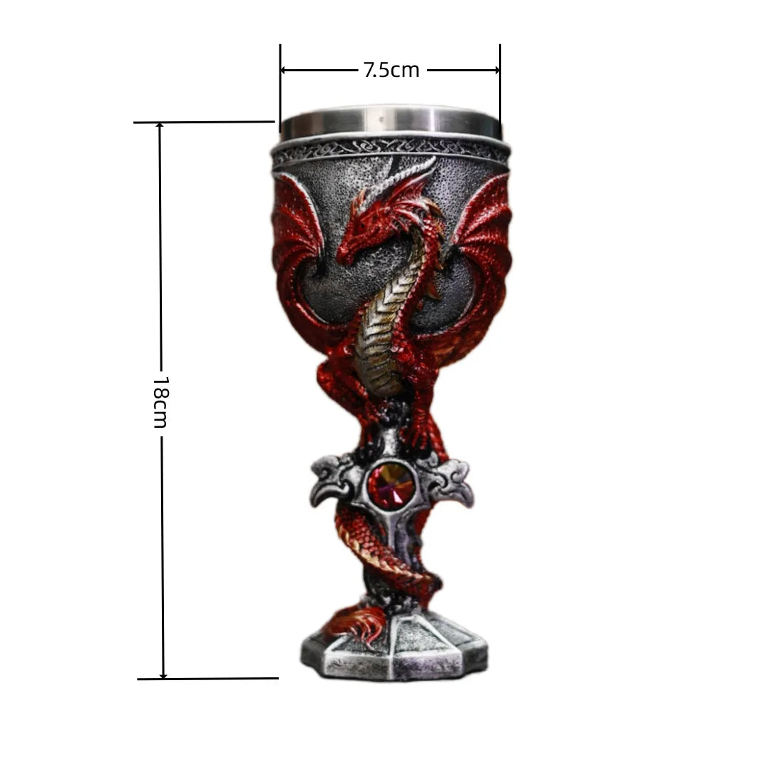 Medieval Dragon Goblet Wine Glass