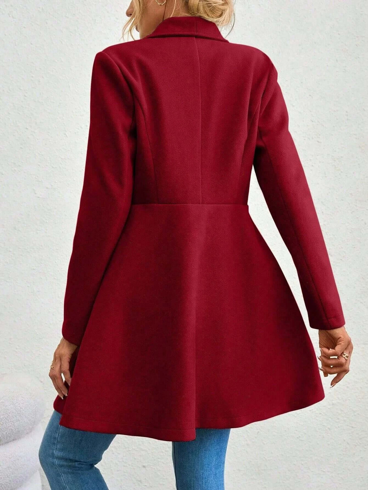 Women Button Lapel Work Coat